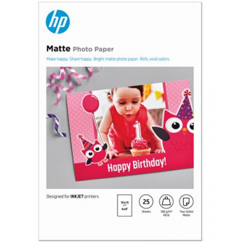 Фотобумага HP Matte Photo Paper матовая 180г/м кв, 10 x 15 см, 25л (7HF70A)