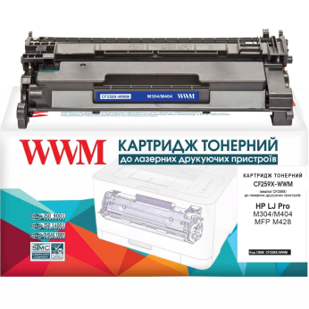 Картридж тон. WWM для HP LJ Pro M304/M404/MFP M428 аналог CF259X Black ( 10000 ст.) (CF259X-WWM)