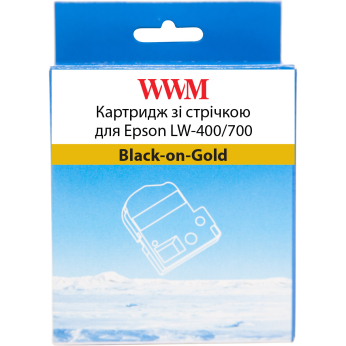 Картридж с лентой WWM для Epson LW-400/700 6mm х 8m Black-on-Gold (WWM-SM6Z)