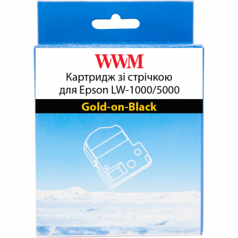 Картридж с лентой WWM для Epson LW-1000/5000 36mm х 8m Gold-on-Black (WWM-SC36KZ)