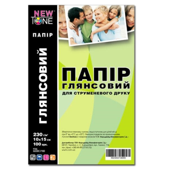 Фотобумага NEWTONE глянцевая 230г/м кв, 10см x 15см, 100л (G230C.F100)