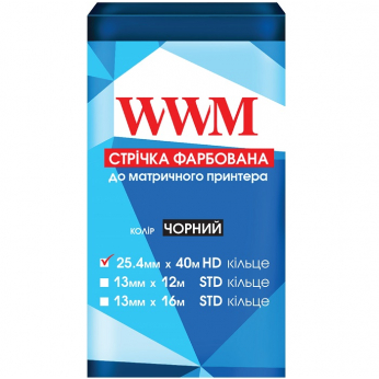 Лента WWM 25.4мм х 40м HD кольцо Black  (M25.40H)