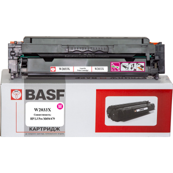 Картридж тонерный BASF для HP LJ Pro M454/479 аналог W2033X Magenta (BASF-KT-W2033X-WOC) без чипа