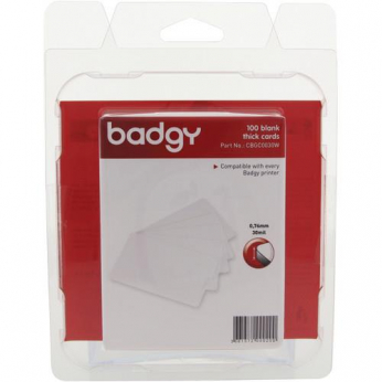 Пластиковые карты Badgy для принтера Badgy100/200 (100 штук) 0.76 мм (CBGC0030W)