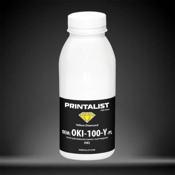 Тонер PRINTALIST для OKI універсальний бутль 100г Yellow (OKI-100-Y-PL)