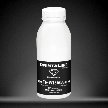 Тонер PRINTALIST для HP LJ M211/M212/M236 бутль 50г Black (TR-W1360A-50-PL)