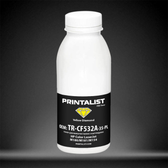 Тонер PRINTALIST для HP CLJ M180/M181/M154 бутль 35г Yellow (TR-CF532A-35-PL)