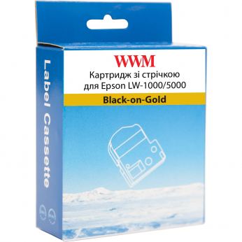 Картридж с лентой WWM для Epson LW-1000/5000 36mm х 8m Black-on-Gold (WWM-SM36Z)