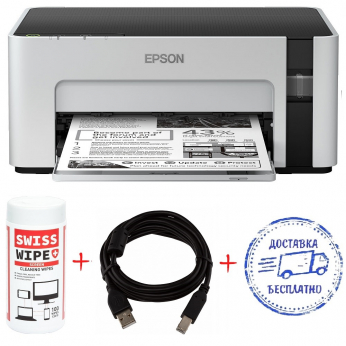 Принтер A4 Epson M1120 (M1120-Promo) Фабрика печати + кабель USB + салфетки