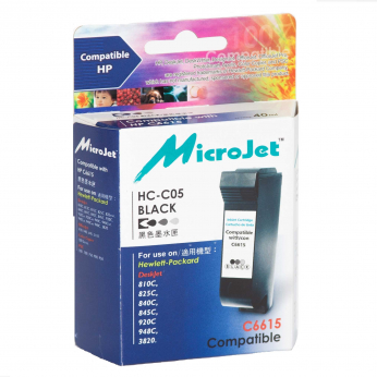 Картридж MicroJet для HP DJ 840C аналог HP №15 (C6615DE) Black (HC-C05)