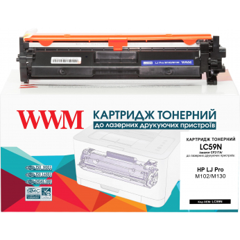 Картридж тон. WWM для HP LJ Pro M102/M130 аналог CF217A Black ( 1600 ст.) (LC59N)