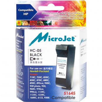 Картридж MicroJet для HP DJ 850C/1100C/1600C аналог HP №45 ( 51645AE) Black (HC-05)