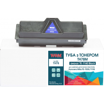 Туба с тонером WWM для Kyocera Mita FS-1035/1135 аналог TK-1140 Black (TH78) с чипом