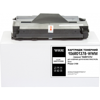 Картридж тон. WWM для Xerox Phaser 3100 аналог 106R01378 Black ( 3000 ст.) (106R01378-WWM)