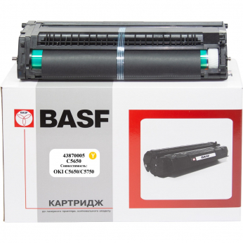 Копі картридж BASF для OKI C5650/C5750 аналог 43870005 Yellow (BASF-DR-C5650-43870005)