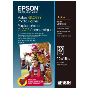 Фотопапір Epson  глянсовий 183г/м кв, 10см x 15см, 20л (C13S400037)
