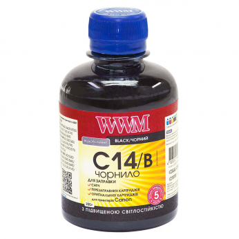 Чернила WWM для Canon CLI-451Bk/CLI-471Bk 200г Black Водорастворимые (C14/B) светостойкие