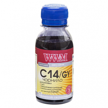 Чорнило WWM для Canon CLI-451GY/CLI-471GY 100г Gray водорозчинне (C14/GY-2) світлостійке