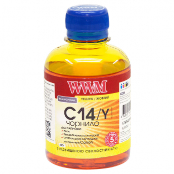 Чернила WWM для Canon CLI-451/CLI-470Y 200г Yellow Водорастворимые (C14/Y) светостойкие