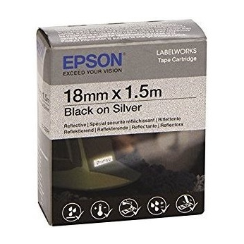 Картридж зі стрічкою Epson для для  LW-400/400VP/700 Reflectiv Black/Silver 18mm x 1.5m (C53S626414)