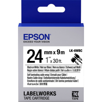 Картридж зі стрічкою Epson для для LW-700 Cable wrap Black/White 24mm x 9m (C53S627404)