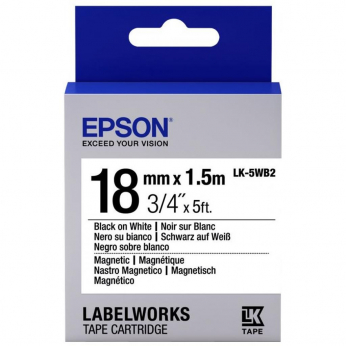 Картридж зі стрічкою Epson для для  LW-400/400VP/700 Magnetic Black/White 18mm x 1.5m (C53S655001)