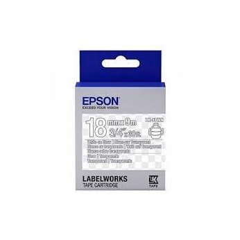 Картридж зі стрічкою Epson для для  LW-400/400VP/700 Clear White/Clear 18mm x 9m (C53S655009)