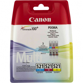 Комплект струйных картриджей Canon для Pixma iP4700/MP560/MP640 CLI-521 C/M/Y (2934B010)