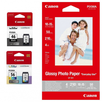 Комплект струйных картриджей Canon для PG-46/CL-56 + бумага GP-501 50 листов Black/Color (9059B003) 