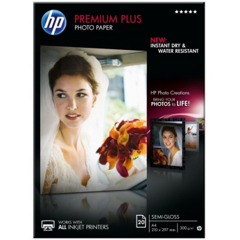 Фотобумага HP Premium Plus Semi-gloss Photo Paper 300 г/м2, A4, 20л (CR673A)