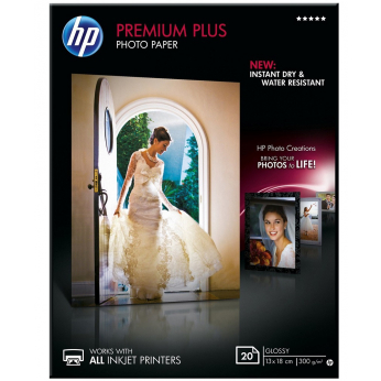 Фотобумага HP Premium Plus Glossy Photo Paper 300 г/м2, 13 x 18 см, 20л (CR676A)
