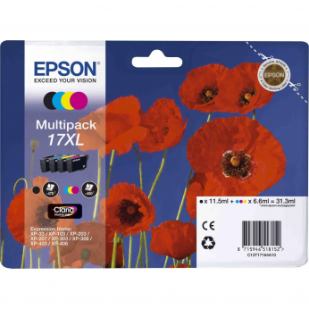 Комплект струйных картриджей Epson для Expression Home XP-103/XP-203/XP-207 B/C/M/Y (C13T17164A10) п