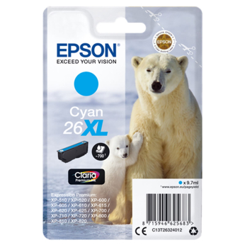 Картридж Epson Expression Premium XP-600/XP-605/XP-700 №26XL Cyan (C13T26324012)