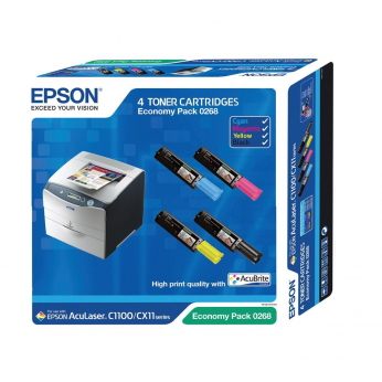 Набір тон. карт. Epson для EPSON AcuLaser C1100 B/C/M/Y (C13S050268)