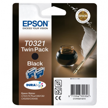 Комплект струйных картриджей Epson для Stylus C70/C80 Black (C13T03214210) двойная упаковка