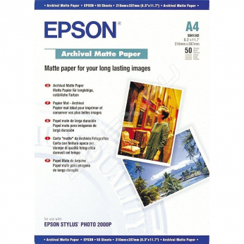 Фотопапір Epson  матовий 192г/м кв, A4, 50л (C13S041342)