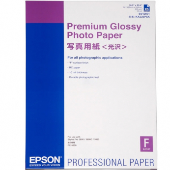 Фотопапір Epson Глянсовий Premium Glossy Photo 255Г/м кв, пачка A2, (C13S042091)
