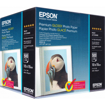Фотобумага Epson глянцевая 255г/м кв, 10см x 15см, 500л (C13S041826)