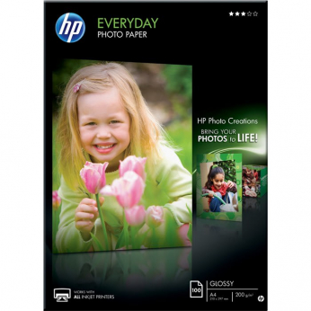 Фотопапір HP  напівглянсовий 200г/м кв, A4, 100л (Q2510A)