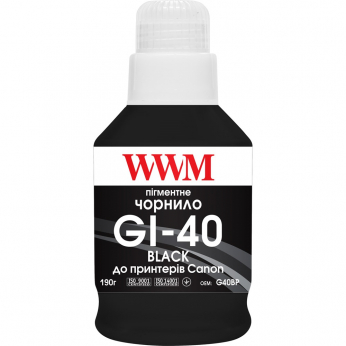Чорнило WWM GI-40 для Canon G5040/G6040 190г Black пігментне (G40BP)