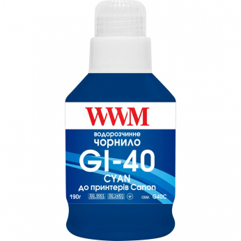 Чорнило WWM GI-40 для Canon G5040/G6040 190г Cyan (G40C)