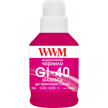 Чорнило WWM GI-40 для Canon G5040/G6040 190г Magenta (G40M)