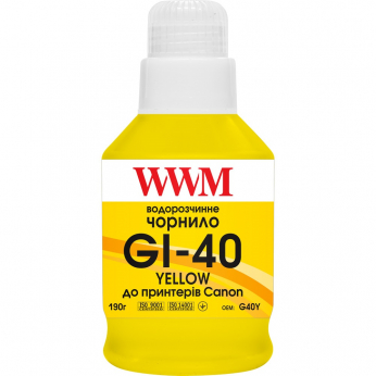 Чорнило WWM GI-40 для Canon G5040/G6040 190г Yellow (G40Y)