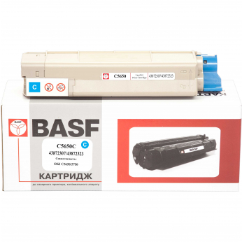 Картридж тон. BASF для OKI C5650/5750 аналог 43872307/43872323 Cyan ( 2000 ст.) (BASF-KT-C5650C)