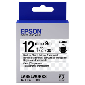 Картридж зі стрічкою Epson для для  LW-300/400/400VP/700 Clear Black/Clear 12mm x 9m (C53S654012)