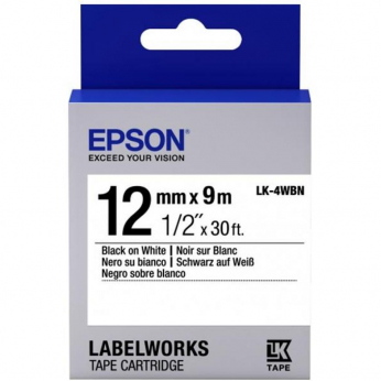 Картридж зі стрічкою Epson для для  LW-300/400/400VP/700 Standart Black/White 12mm x 9m (C53S654021)