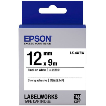 Картридж зі стрічкою Epson для для  LW-300/400/400VP/700 Strng adh Black/White 12mm x 9m (C53S654016)