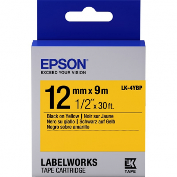 Картридж зі стрічкою Epson для для  LW-300/400/400VP/700 Pastel Black/Yellow 12mm x 9m (C53S654008)