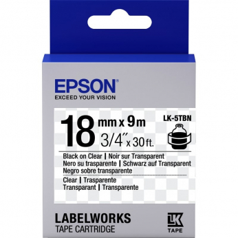 Картридж зі стрічкою Epson для для  LW-400/400VP/700 Clear Black/Clear 18mm x 9m (C53S655008)