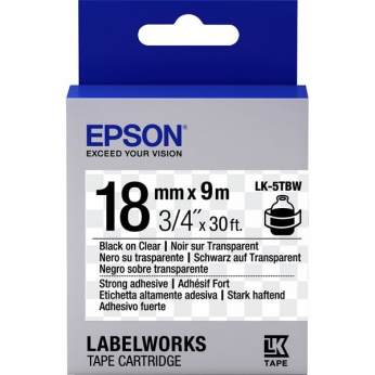 Картридж с лентой Epson для для  LW-400/400VP/700 Strng adh Black/Clear 18mm x 9m (C53S655011)